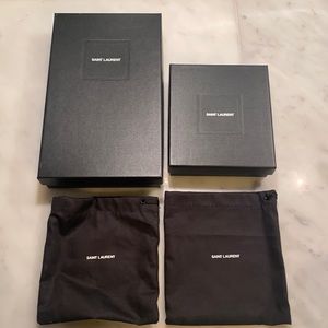 2 Saint Laurent accessories boxes and 2 bags